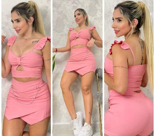 Conjunto Estilo Único: Blusa, Falda y Cadena en Una Sola Pieza Versátil 🌟 - LA MISS ELEGANCE - Moda - conjunto, Conjunto Dama, Conjunto falda blusa, Guapa, Top e Shot