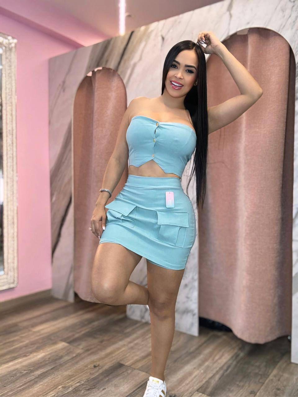 🔥 Conjunto Falda-Short y Blusa Cropped Miss Angel: Sexy, Sofisticado y 100% Colombiano 💃 - LA MISS ELEGANCE - Moda - conjunto, Conjunto falda blusa