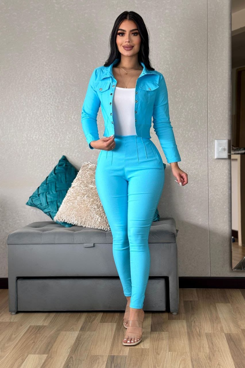 Conjunto formal 3 piezas chaqueta 2091