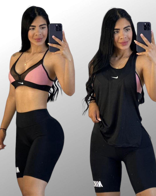Conjunto Trío Chic: Top, Biker y Camisilla – Versatilidad y Estilo en Una Sola Compra 💎✨ - LA MISS ELEGANCE - Ropa Deportiva - conjunto, Conjunto con Legging, Conjunto Dama, Conjunto Short e top, deportiva, Guapa, Leggings sin transparencia, Top e Shot