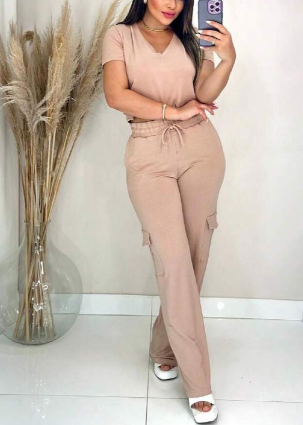 Conjunto Cargo Pantalona y Cropped Largo Miss Delux: Elegancia y Confort para Todas las Ocasiones 💖 - LA MISS ELEGANCE - Moda - conjunto