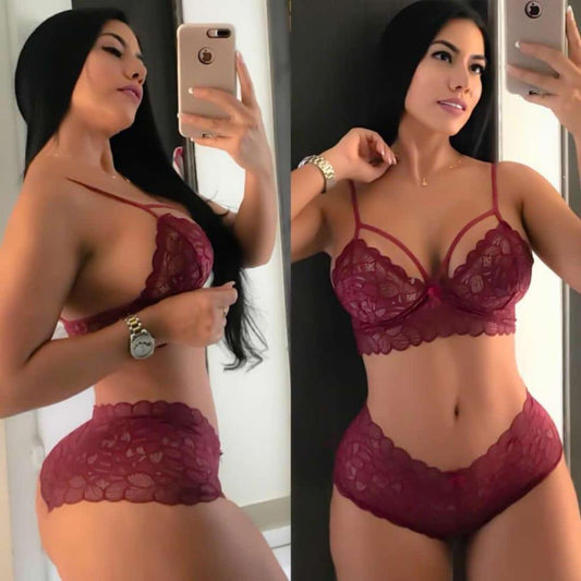 Lencería Femenina de Encaje Cachetero - LA MISS ELEGANCE - Lenceria - conjunto lenceria, encaje, Guapa, hot girl, lenceria de encaje, lencería, lingerie, panty y brasier, ropa de bajo, sexy, sujetador