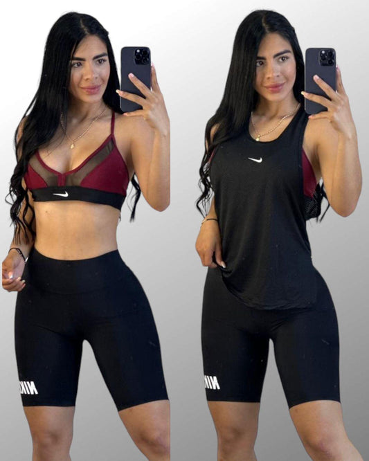 Conjunto Trío Chic: Top, Biker y Camisilla – Versatilidad y Estilo en Una Sola Compra 💎✨ - LA MISS ELEGANCE - Ropa Deportiva - conjunto, Conjunto con Legging, Conjunto Dama, Conjunto Short e top, deportiva, Guapa, Leggings sin transparencia, Top e Shot