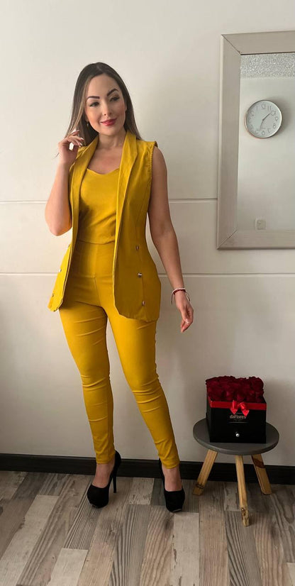 Conjunto Paris Chic 2025: Pantalón, Blusa y Chaleco – Estilo y Elegancia Atemporales 💎✨ - LA MISS ELEGANCE - Moda - chic, Con Chaleco, conjunto, Conjunto Dama, Conjunto Pantalón, Guapa, miss elegance 2025, new, novidad, Pantalon y chaleco