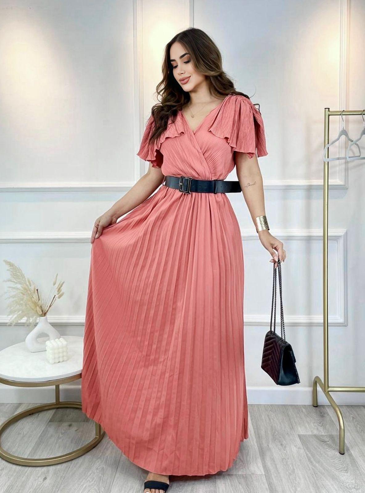 Vestido Largo Plisado Lady Glam – Elegancia Atemporal que Enamora 👗✨ - LA MISS ELEGANCE - Moda - Guapa, novidad, vestido, Vestido Dama, Vestido Falda Larga