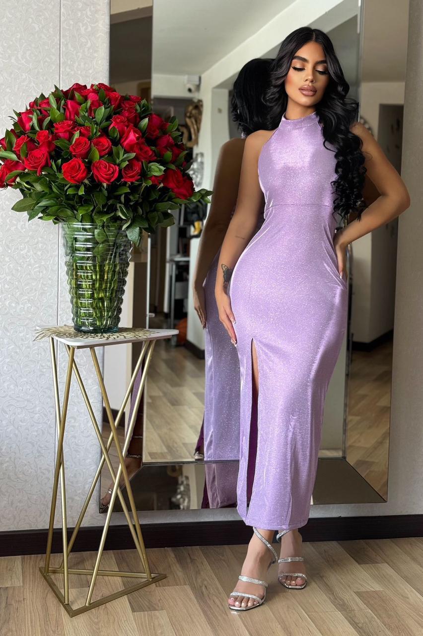 Vestido Largo con Fenda y Cuello Alto – La Elegancia que Define tu Silueta 👗💎 - LA MISS ELEGANCE - Moda - vestido, Vestido Dama, Vestido Falda Larga con Fenda
