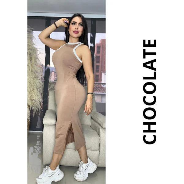 Vestido Midi Casual con Fenda – Elegancia Versátil para Cualquier Ocasión 👗✨ - LA MISS ELEGANCE - Moda - Guapa, vestido, Vestido Dama, Vestido Falda Larga, Vestido Falda Larga con Fenda, vestido midi