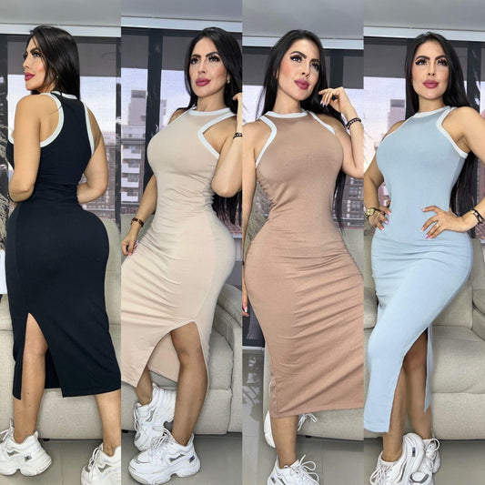 Vestido Midi Casual con Fenda – Elegancia Versátil para Cualquier Ocasión 👗✨ - LA MISS ELEGANCE - Moda - Guapa, vestido, Vestido Dama, Vestido Falda Larga, Vestido Falda Larga con Fenda, vestido midi