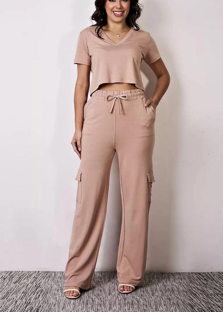 Conjunto Cargo Pantalona y Cropped Largo Miss Delux: Elegancia y Confort para Todas las Ocasiones 💖 - LA MISS ELEGANCE - Moda - conjunto