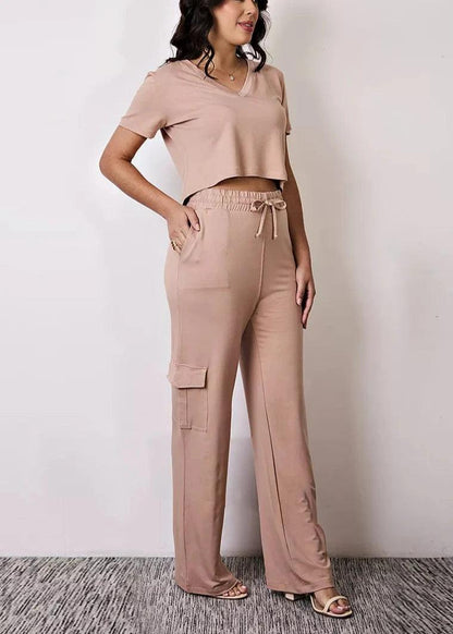 Conjunto Cargo Pantalona y Cropped Largo Miss Delux: Elegancia y Confort para Todas las Ocasiones 💖 - LA MISS ELEGANCE - Moda - conjunto