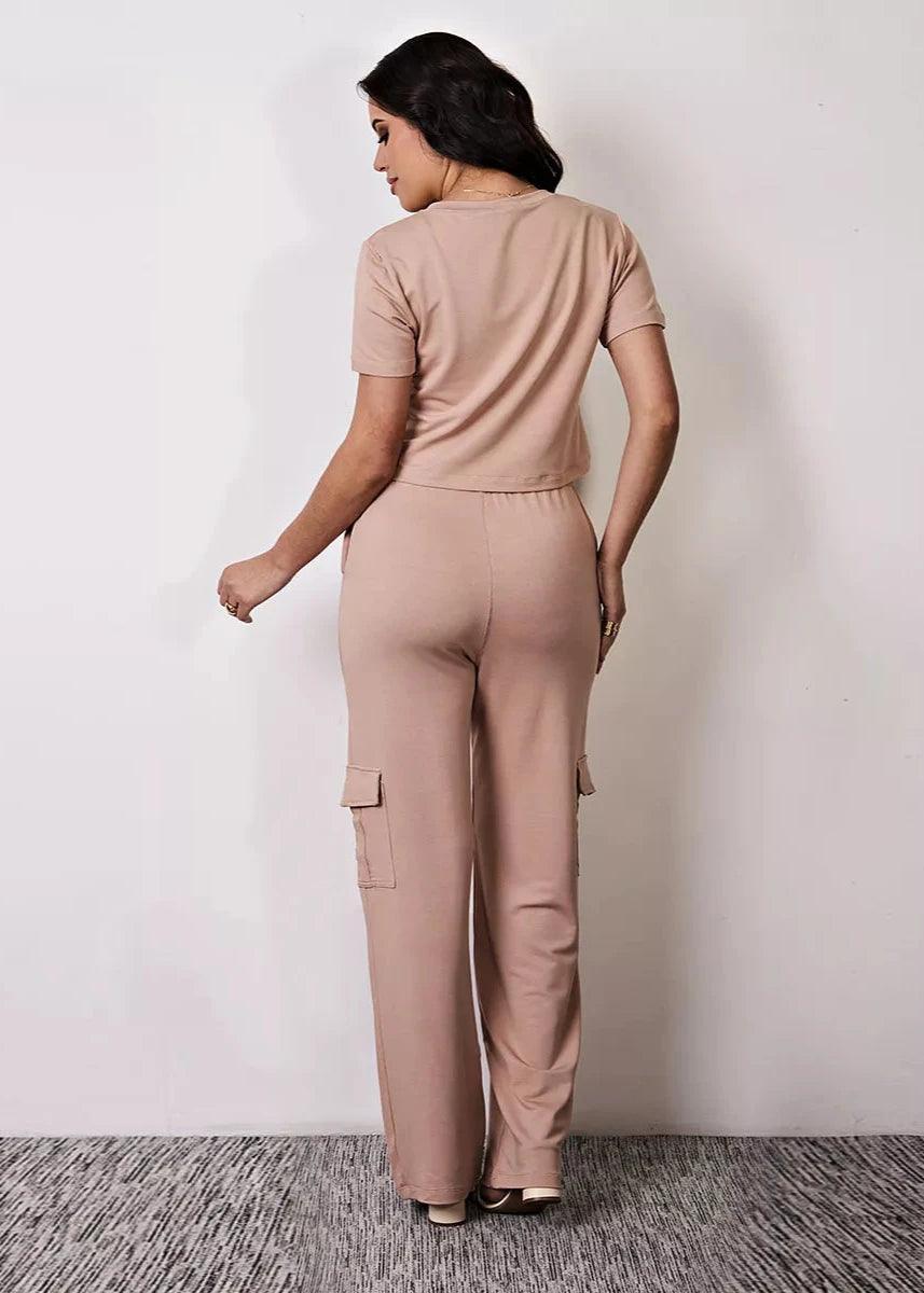 Conjunto Cargo Pantalona y Cropped Largo Miss Delux: Elegancia y Confort para Todas las Ocasiones 💖 - LA MISS ELEGANCE - Moda - conjunto