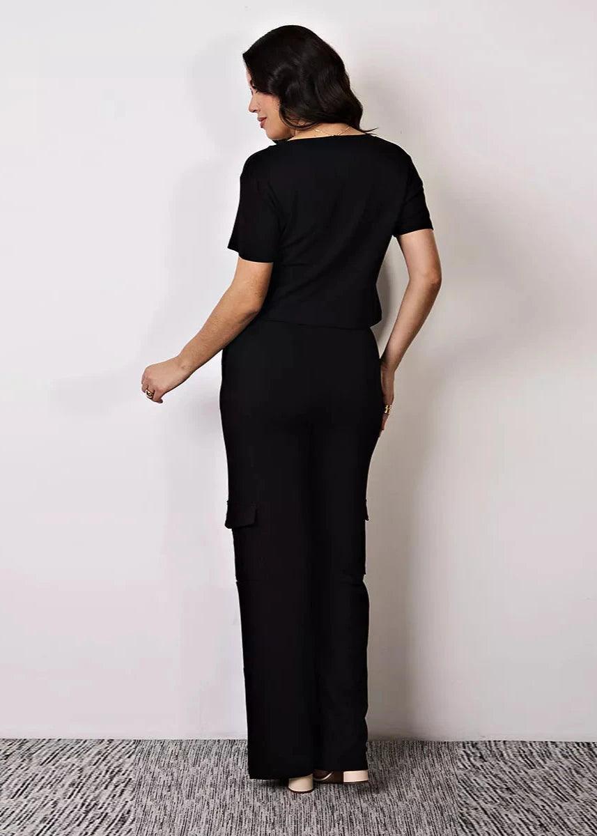 Conjunto Cargo Pantalona y Cropped Largo Miss Delux: Elegancia y Confort para Todas las Ocasiones 💖 - LA MISS ELEGANCE - Moda - conjunto