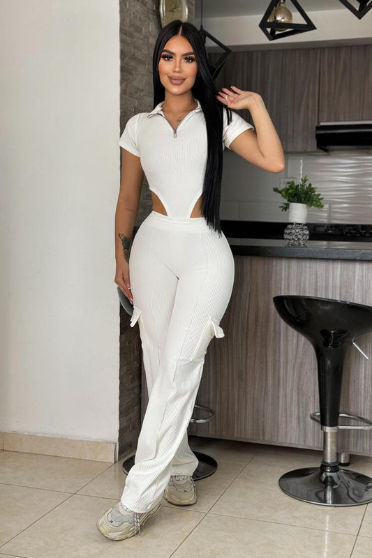 Conjunto Blusa Body + Pantalón Cargo Ultra Estilo: ¡Atrévete a Lucir Espectacular! 💥👖✨ - LA MISS ELEGANCE - Moda - conjunto