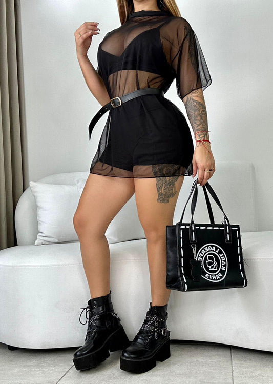 Conjunto Chic 4 Piezas: Top, Short, Maya y Correa – Sofisticación y Estilo en Cada Detalle ✨ - LA MISS ELEGANCE - Moda - Casual, chic, conjunto, Conjunto Dama, conjunto fiesta, Conjunto Short e top, Guapa, Top e Shot