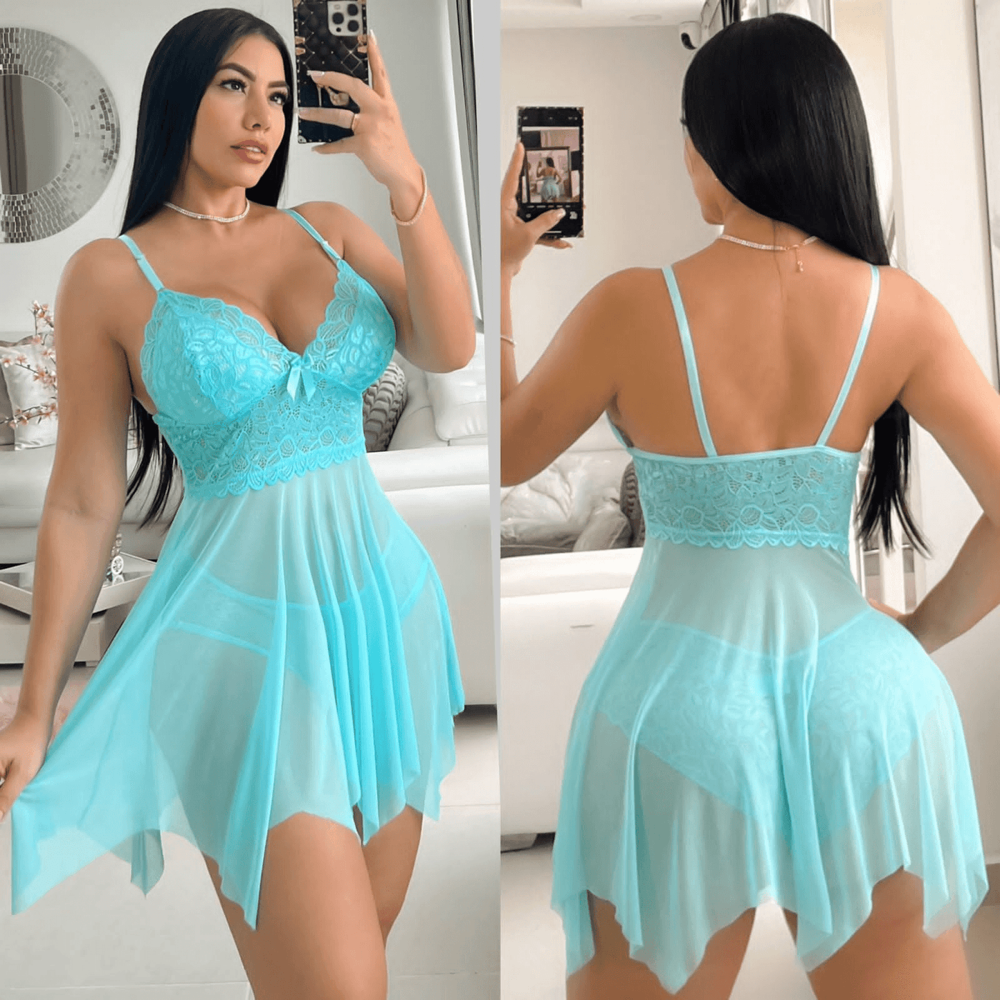Babydoll Encaje Glamour – Descubre la Magia de la Sensualidad y el Estilo 🌹✨ - LA MISS ELEGANCE - Lenceria - babydoll, Conjunto Dama, Guapa, lencería, renda, sexy