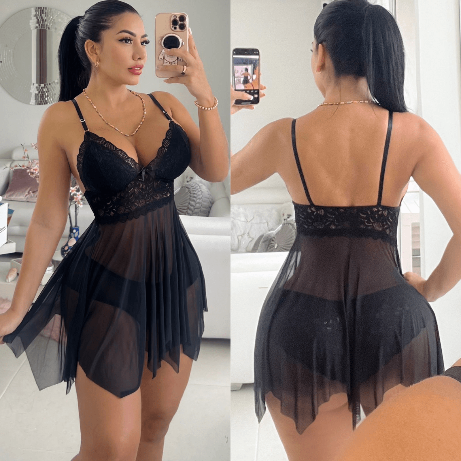 Babydoll Encaje Glamour – Descubre la Magia de la Sensualidad y el Estilo 🌹✨ - LA MISS ELEGANCE - Lenceria - babydoll, Conjunto Dama, Guapa, lencería, renda, sexy