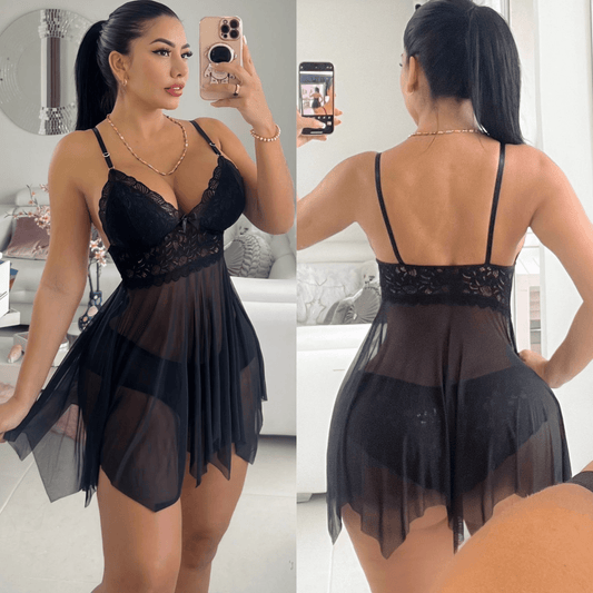 Babydoll Encaje Glamour – Descubre la Magia de la Sensualidad y el Estilo 🌹✨ - LA MISS ELEGANCE - Lenceria - babydoll, Conjunto Dama, Guapa, lencería, renda, sexy