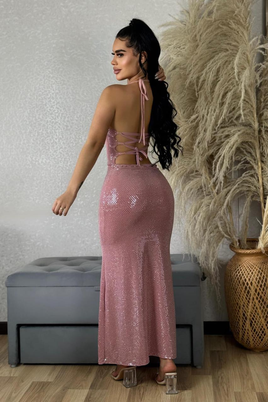Vestido largo Pierna descubierta Bella