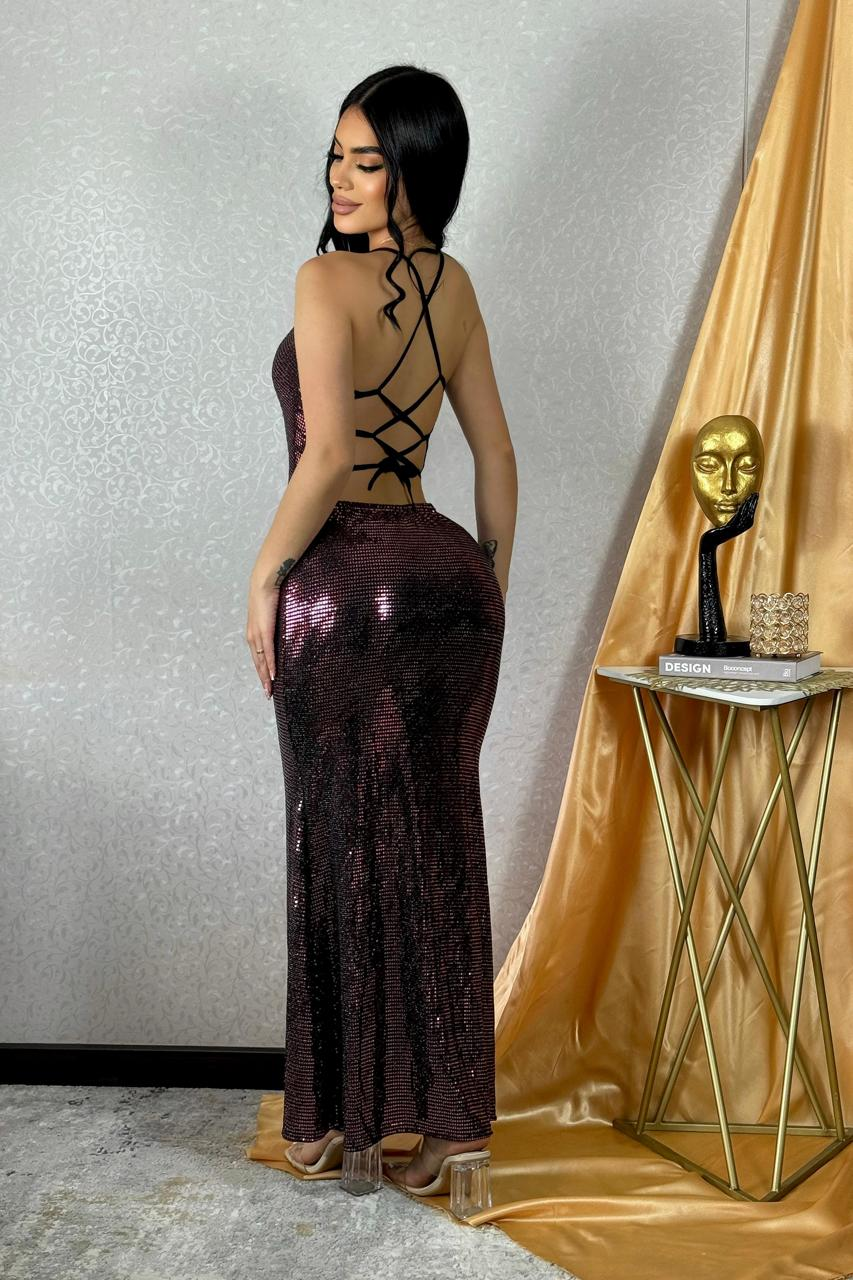 Vestido largo Pierna descubierta Bella