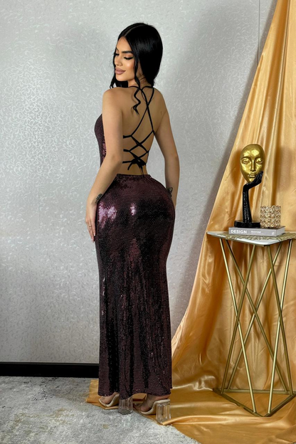 Vestido largo Pierna descubierta Bella