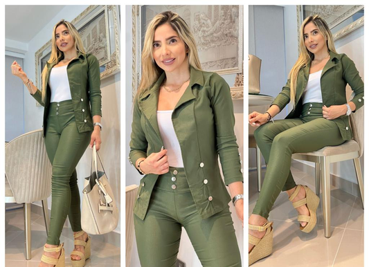 Conjunto formal 3 piezas  chaqueta 2091