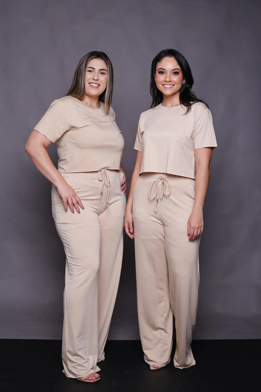 Conjunto Cargo Pantalona y Cropped Largo Miss Delux: Elegancia y Confort para Todas las Ocasiones 💖 - LA MISS ELEGANCE - Moda - conjunto